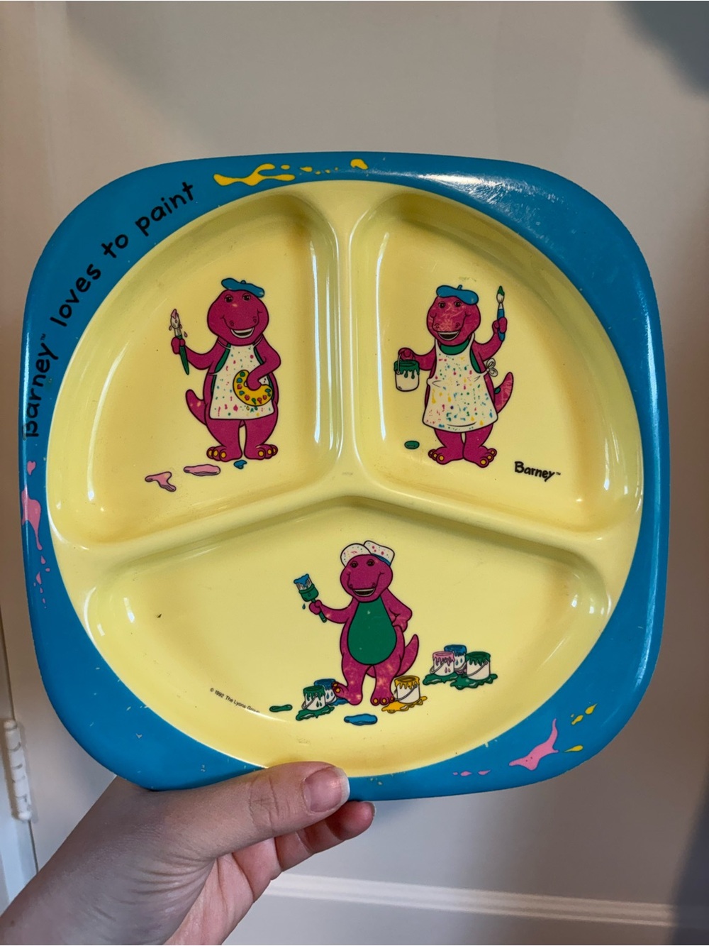 Vintage 1992 “Barney Loves to Paint” Divided Kids Plate